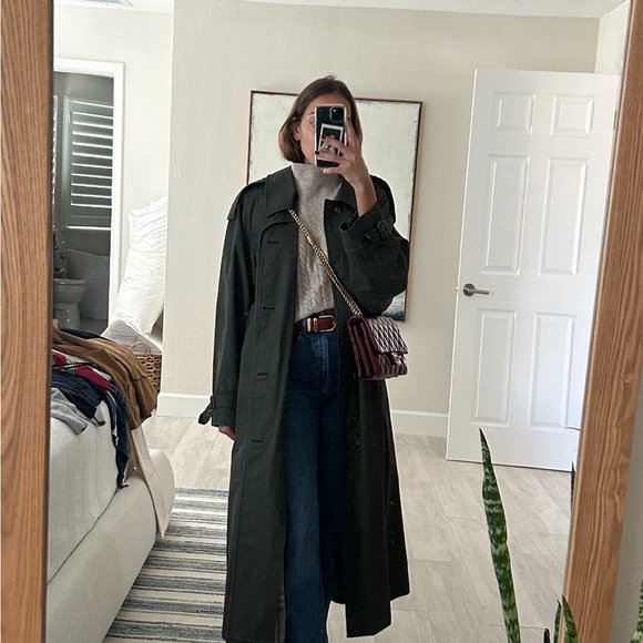 Burberry Dark Green Trench Coat - Picture 8 of 8